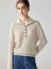 Versatile Slimming Women's Cashmere Button-Up Sweater - Soft, Skin-Friendly Loose Knit Top.