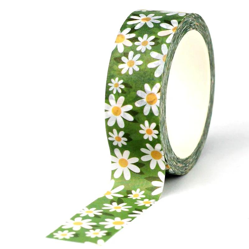 NEW 1X 10M Decor Flower Leaves Japanese Paper Cinta Washi Tape Set for Scrapbooking Masking Tape Cute Journal Kawaii Papelaria