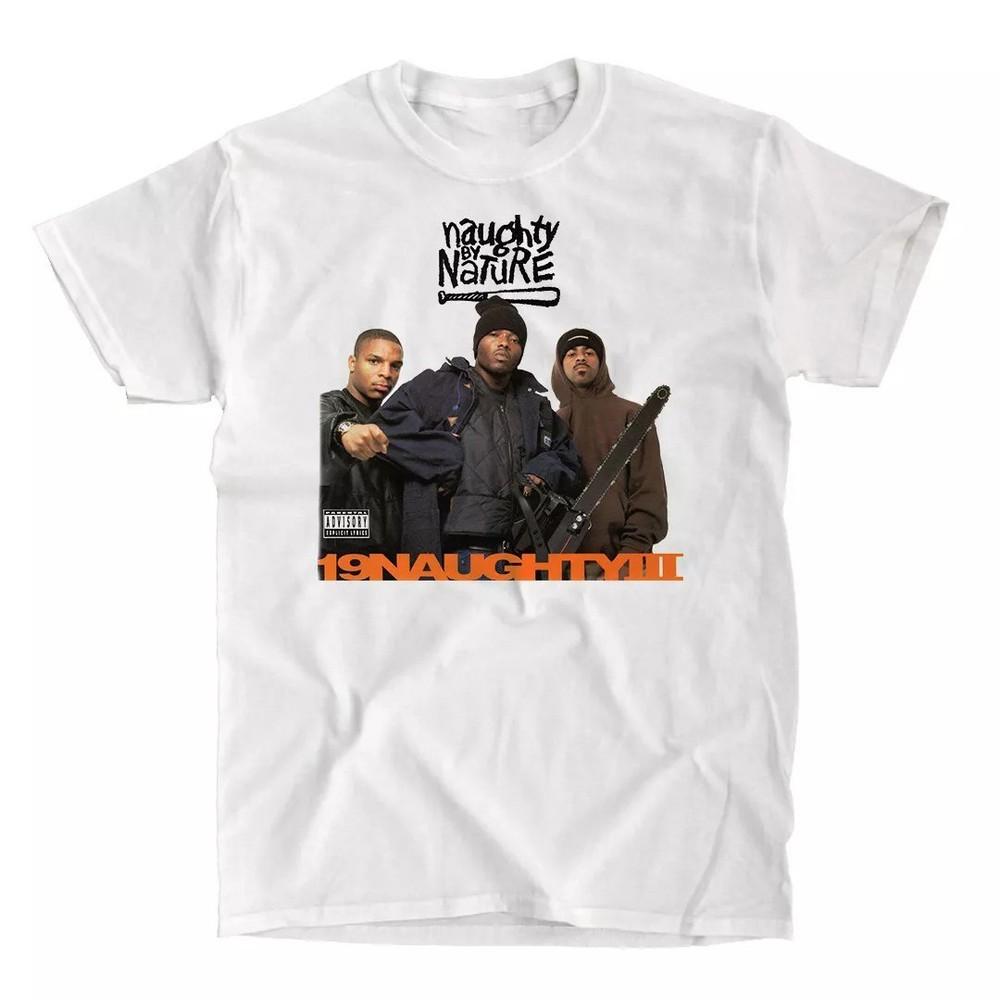 Белая футболка группы Naughty By Nature Подарок другу TU111 Унисекс футболка XXXL