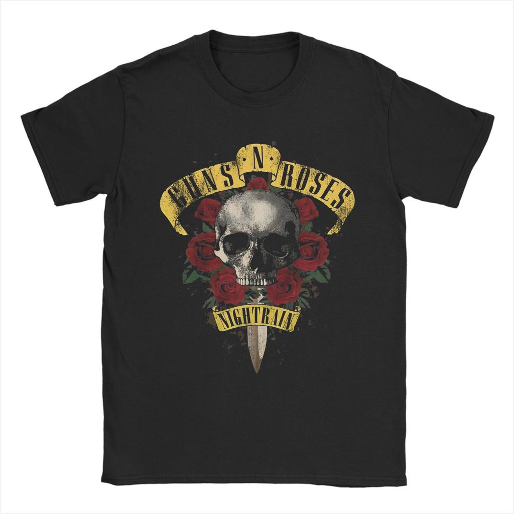 Guns N Roses Graphic Print  T Shirts for Men 100% Cotton Funny T-Shirt Round Collar  Rock Band  Tee Shirt Short Sleeve Clothes