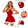 New Year Christmas Dress Transparent Camisole Nightwear Velvet Pajamas Dress Suit  Gifts