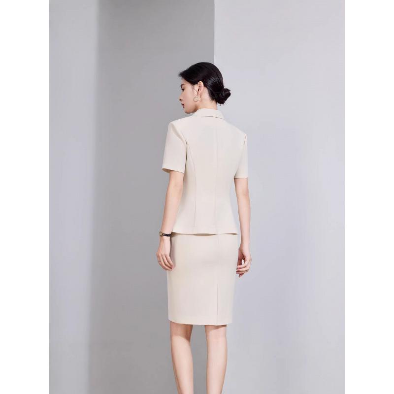 Elegant Women's Summer Suit: Professional Two-Piece Skirt Set for Salon Work