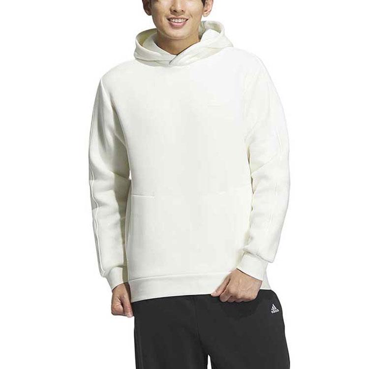 adidas Solid Color Loose Casual Hoodie Unisex Hoodies White JE8626