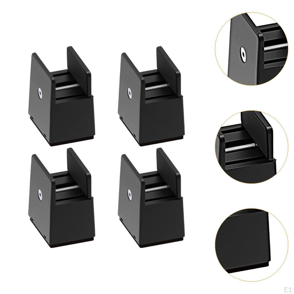 4 Pack Bed Leg Risers, Furniture Riser Blocks, Height Extensions for Desk Table, Living Room