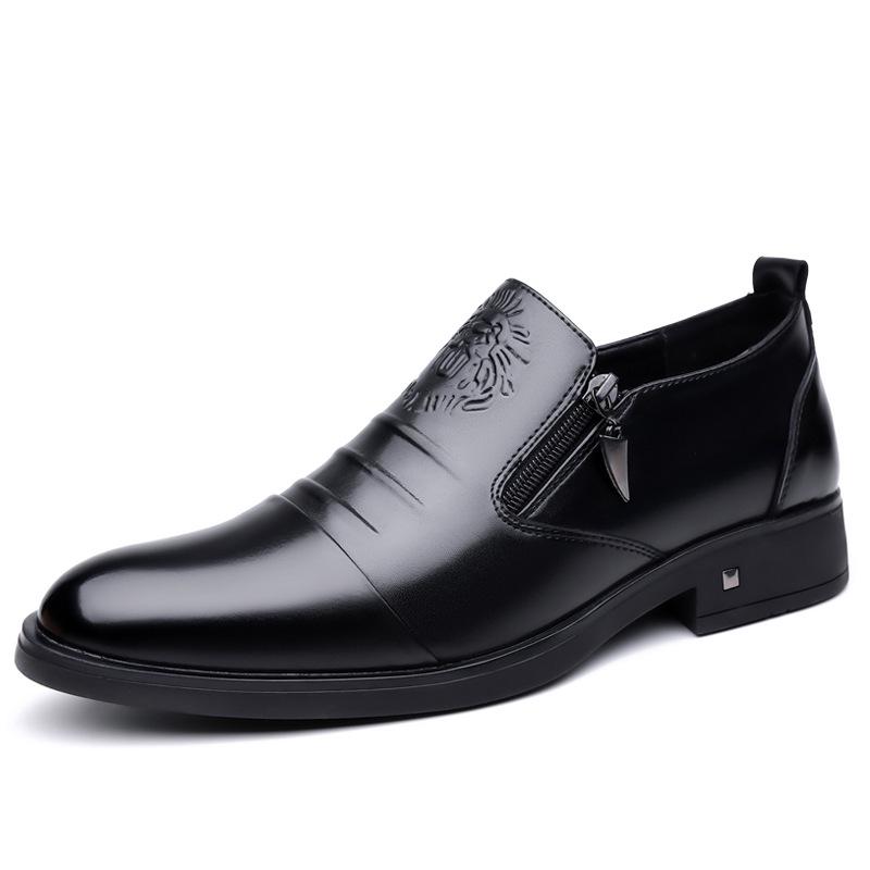 Spring 2025 Men's Soft Sole Leather Slip-On Shoes - Pointed Toe Business Casual Low-Tops
