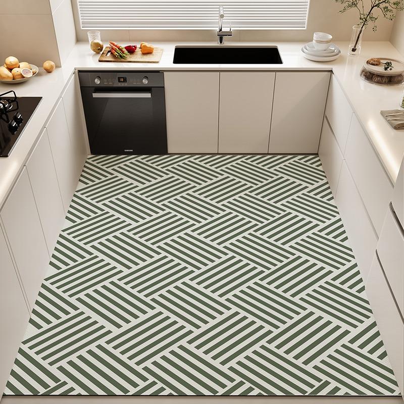 Kitchen Floor Mats Large Area Plaid Carpet Waterproof Oil-proof Rug Pvc Leather Non-slip Foot Mat Home Decoration Rugs Alfombrar