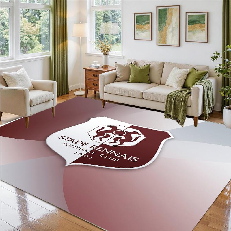 Stade Rennais FC Design Crystal Velvet Rug Soft Decorative Mat for Bedroom Entrance