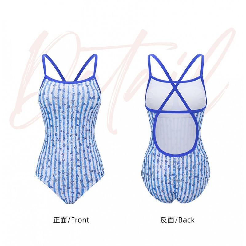 Low-split Racing Swimsuit Women's Swimming Pool Sports Training One-piece Triangular Belly Cover Slimming Hot
