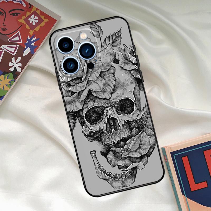 Gothic Skull Phone Case For iPhone 16 14 13 12 11 15 17 Pro Max 15 16 Plus 13 Mini 16e 17 Air Funda Cover