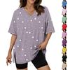 Women's Summer Casual Tops  Print Large Size T-shirts V-neck Short-sleeved Shirts Casual Loose Tops