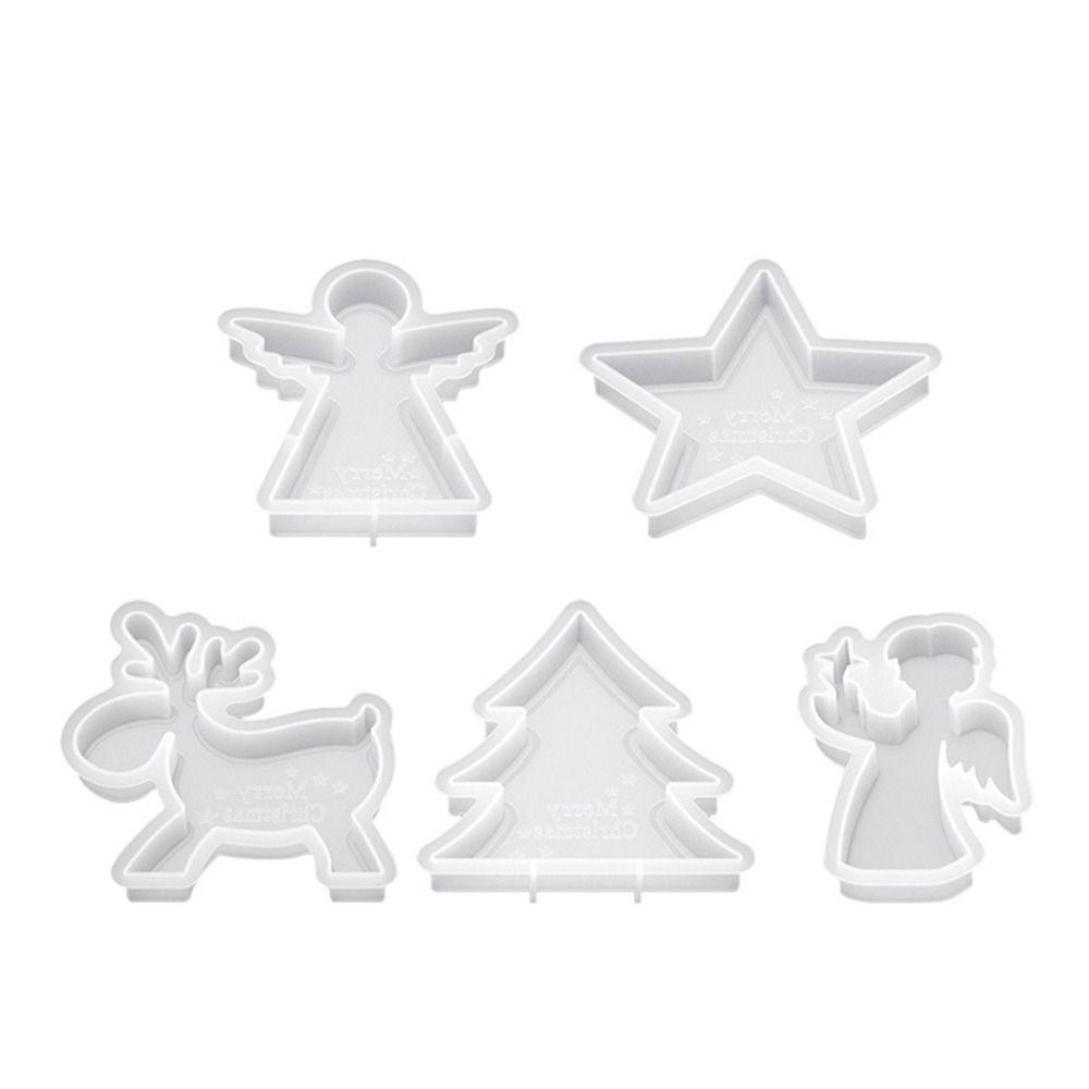 Silicone Resin Candle Mold Elk Snowflake Ornament Mould Transparent Candle Making Kit