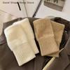 Warm And Cold-proof Plush Half-finger Gloves for Women Versatile Cute Office Wear for Autumn And Winter