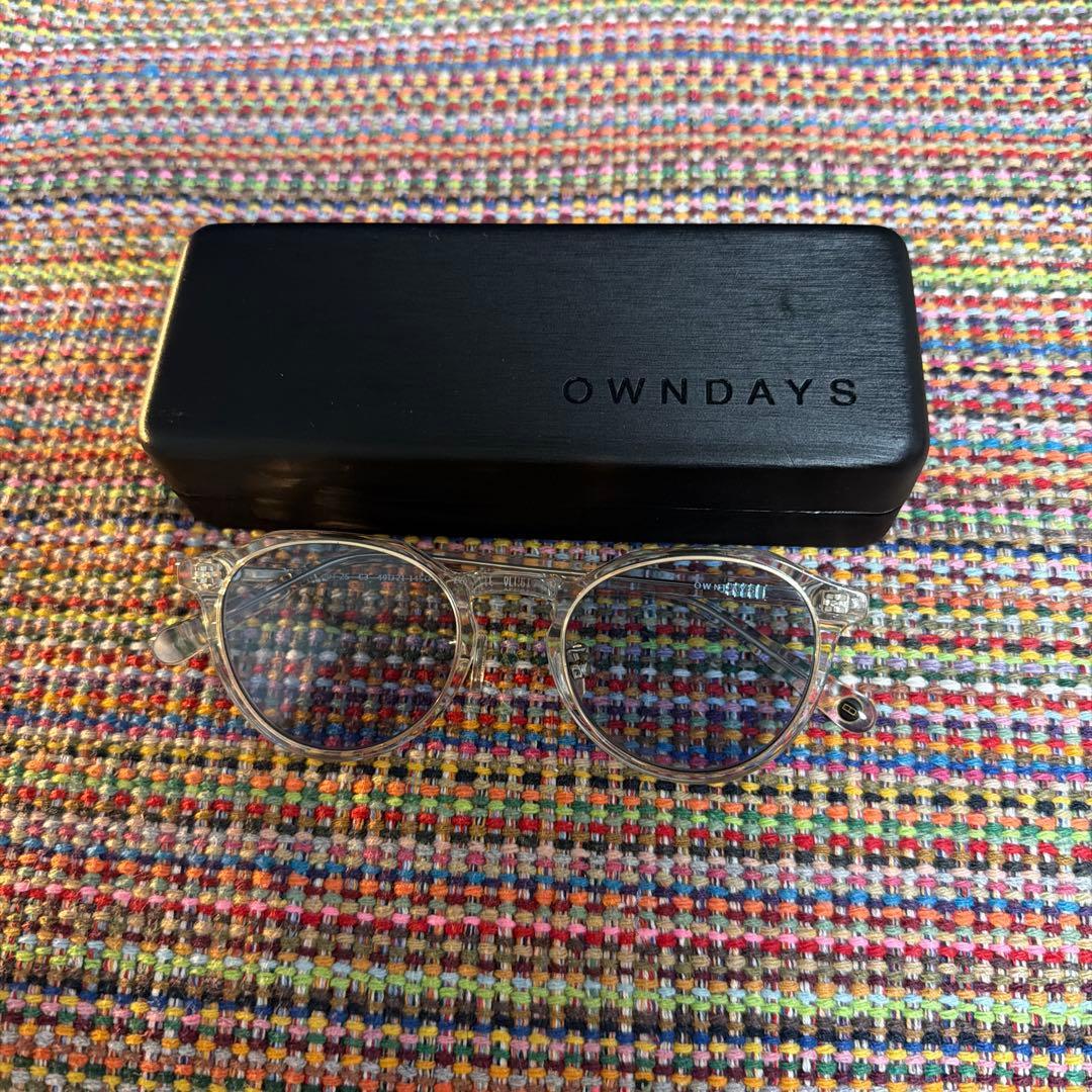 Used OWNDAYS clear frame glasses with case