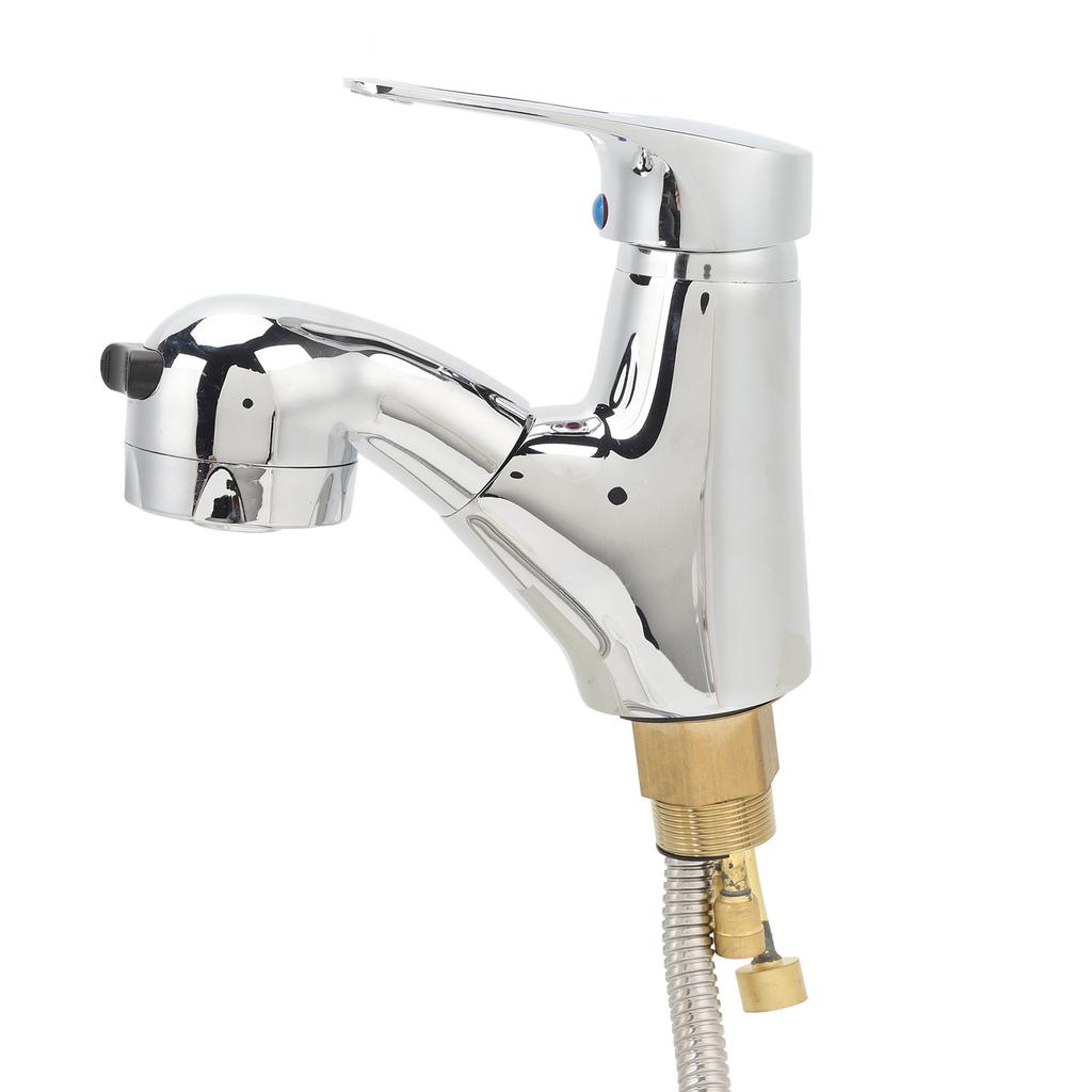Sink Faucet with Pull Out Sprayer Dual Flow Multi Layer Plating with 1.8M Hose Kitchen Faucet for RV Motorhome