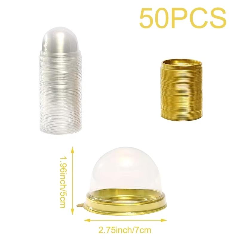 50pcs Clear Plastic Mini Cupcake Boxes Muffin Pod Dome Muffin Container Box for Wedding Birthday Dessert Baking Decorations