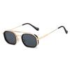New European and American fashion retro double beam polygonal sunglasses ins Internet celebrity personality driving sunglasses
