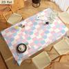 2D Flat Banner 1pc Pink Blue Macaron Checkered Tablecloth, 2D Flat Kitchen Table Rectangular Decor, Tablecloth for Home Decor, Suitable for Indoor/Out