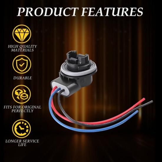 4PC 3457 3157 Universal Pigtail Wire Socket Two Harness Front Turn Signal Light