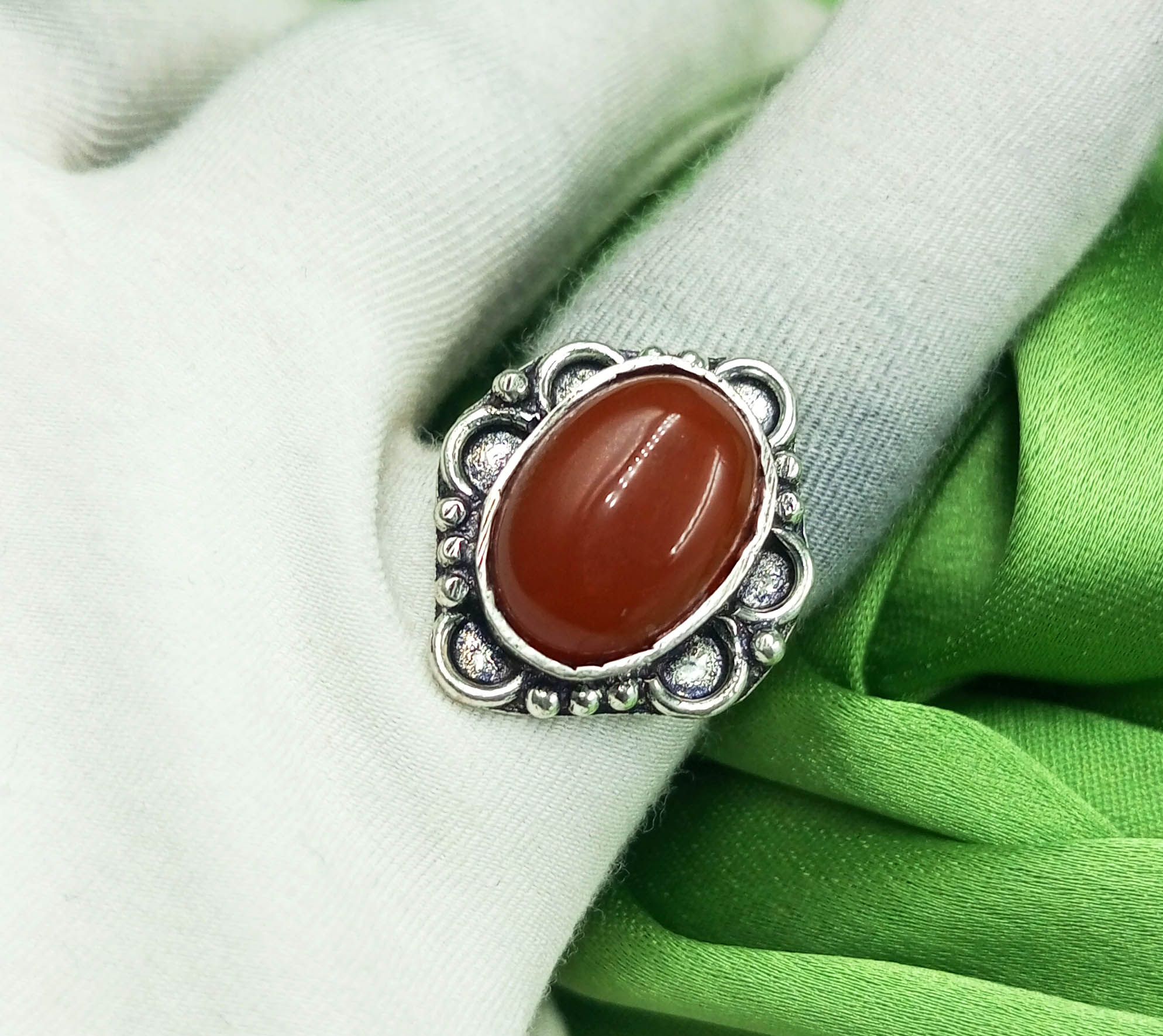 

Кольцо из стерлингового серебра 925 пробы с сердоликом, размер США, 7 шт., MM-R116