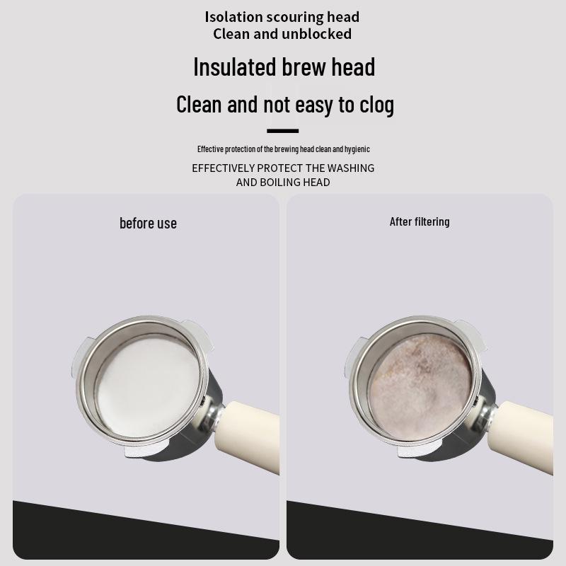 New Italian Coffee Machine Handle with Round Powder Bowl & Special Moka Pot Filter Paper