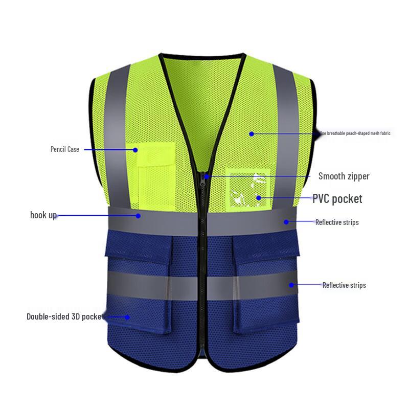 Multi-Pocket Two-Tone Reflective Safety Vest