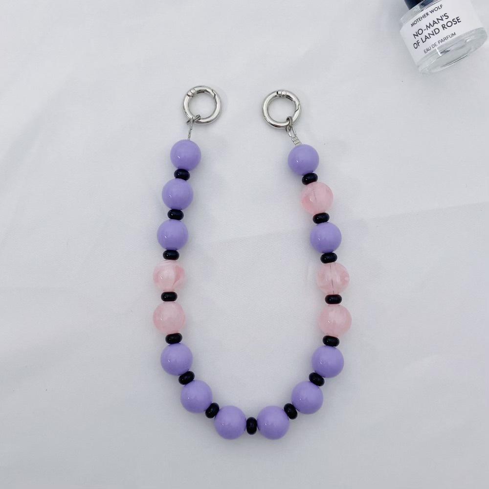 

INS marble pattern acrylic beads fashion anti-lost hand carry pendant short mobile phone chain