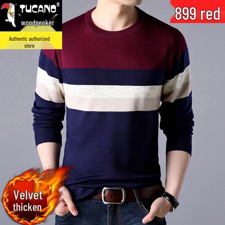 Woodpecker Velvet Men s Thick Knit Crew Neck Winter Sweater 165/M (95-120 jin)