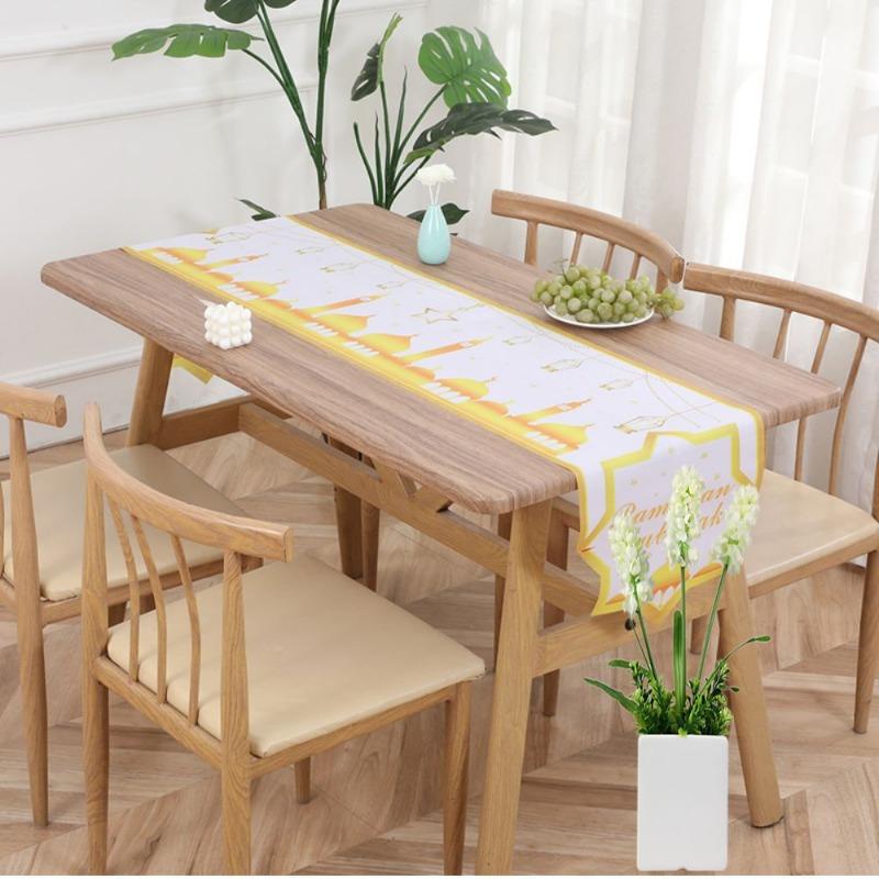 

1pc Polyester Table Flag, Party Decoration Tablecloth for Lent, Festive Atmosphere, Moon Festival Decoration, Party Decoration