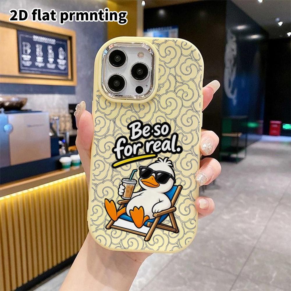Phone Case: 2D Flat Design Suitable for iPhone 18 17 16 15 14 13 Pro Protective Case, Couple Style, Vacation Little Duck, Christmas and Halloween Gift