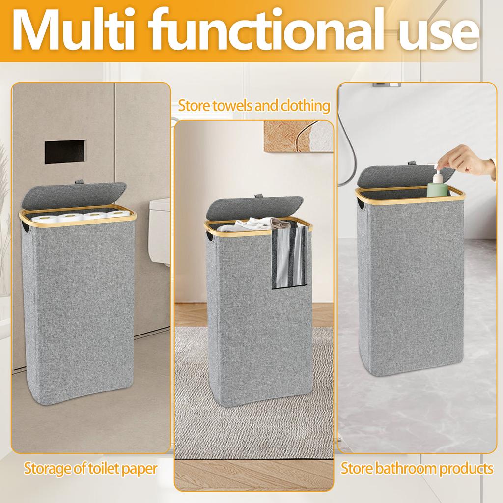 Bathroom Toilet Paper Basket Oxford Cloth with Lid Breathable Large Capacity Paper Roll Organizer Basket Dispenser