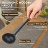 5Pcs Silicone Cooking Utensil Set Non-stick Cookware Heat Resistant Spatula Ladle Set Wooden Handle Cookware Tool Accessoires