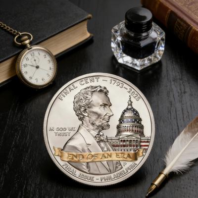 Final Cent Tribute Memorial Coin End of An Era Penny Commemorative Coin 3D Engraved Uncirculated Challenge Coin Symbolic Final Penny Keepsake