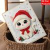 Christmas Pearl Painting Kit Handmade DIY Cute Cat Santa Hat Home Decoration Painting