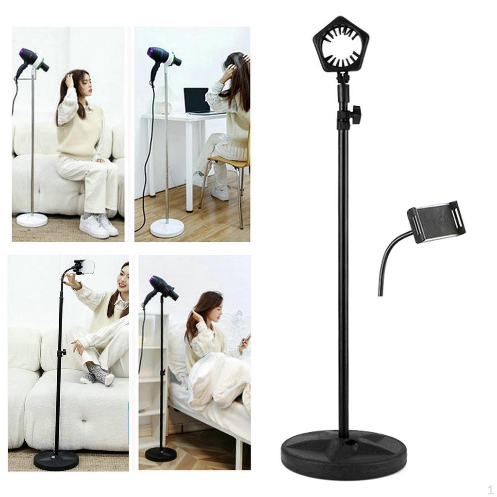 Adjustable Hair Dryer Stand for Hands Free Use Rotating 180 Degrees In Makeup Room