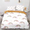 Rainbow Birds Star Duvet Cover Set Twin Full Size Cute Polyester Comforter Cover for Kids Boys Girls Bedding Set Quilt Cover