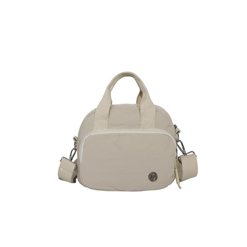 

Lightweight Nylon Zipper Small Crossbody Bag for Women Fashion Sweet Elegant Shoulder Bags Concise Pocket Casual Mini Handbag бежевый