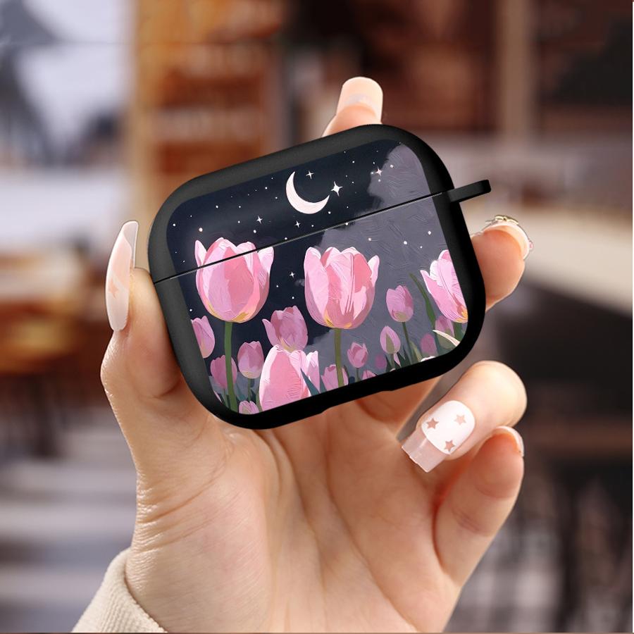Kopfhörer Hüllen Abdeckung Case Für Airpods 3 4 Pro3 1 2 Pro2 Pro Nacht-Tulpen