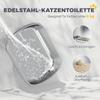 Large Stainless Steel Litter Box, Enclosed Metal Cat Litter Tray with Scoop, Deodoriser Bag, Front-Entry and Top-Exit