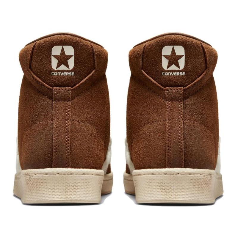 Barriers X Converse Cons Pro Leather Versatile Trendy High-Top Canvas Shoes Unisex Brown