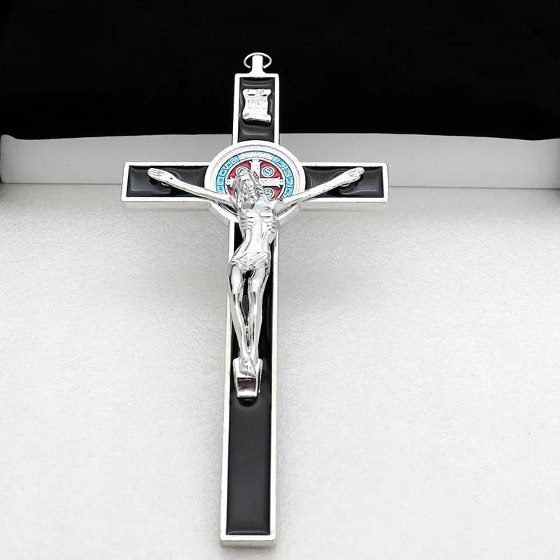 Exorzismus Kreuz Heiliger Benedikt Kruzifix Jesus Zinklegierung Material Zubehör Großhandel Katholisches Zubehör Anhänger Pendel