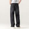 Trendy brand high-end black and gray jeans men's new vi high street American retro loose straight jeans