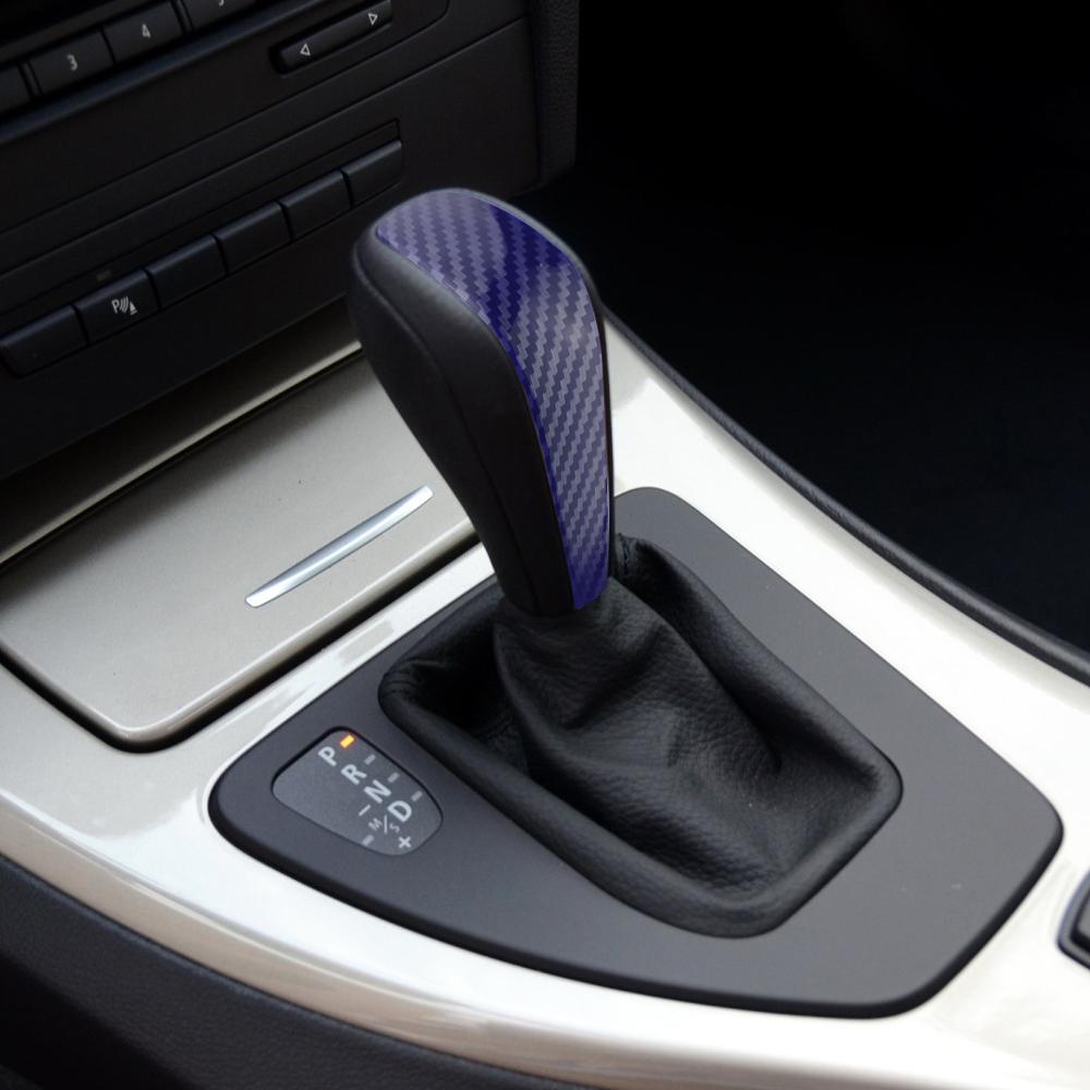 1PC For BMW 3 Series E91 E90 E92 E93 2006-2012 Car Gear Head Shift Knob Cover AT Tuning ABS Carbon Fiber Trim Sticker Accessories