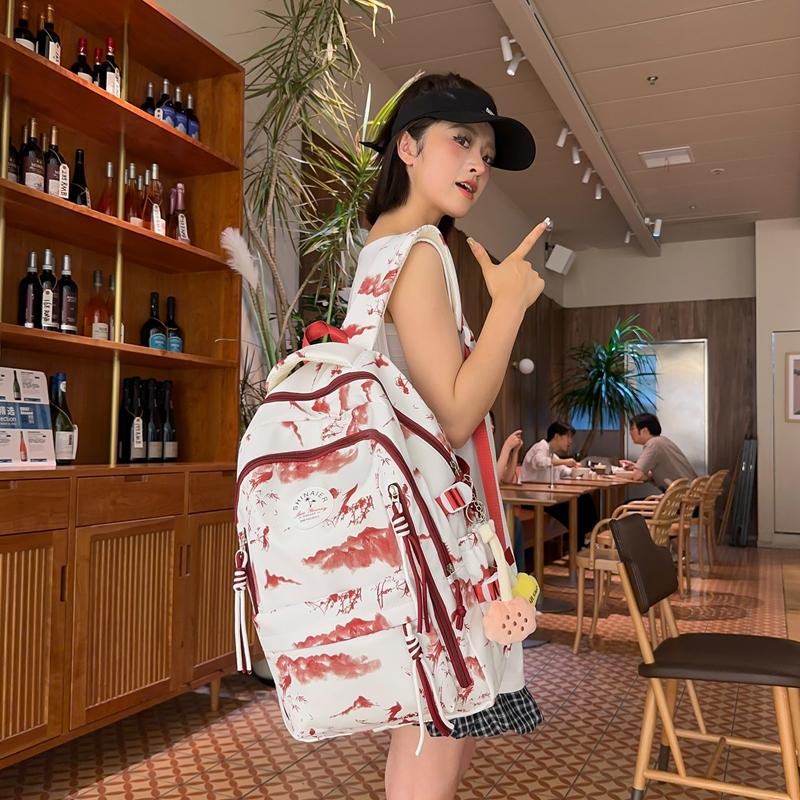 Студенческий школьный рюкзак женский большой вместимости с принтом рюкзак для учеников — фото 21