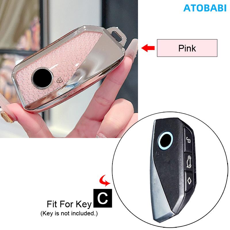 Crystal Style Tpu Car Key Cover Case Bag For Bmw 1 2 3 5 6 7 Series F20 F22 F30 F Chassis X3 X5 X7 G01 G02 G08 G30 G31 G32