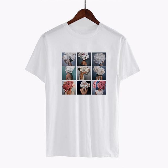 Summer Fashion White Women Short Sleeve Top Tee Troye Sivan Cartoon Print Female T Shirt 2XL