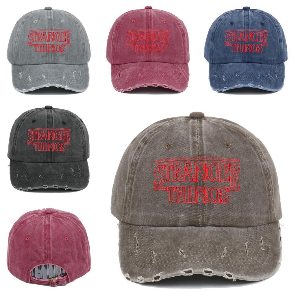 Stranger Things Embroidered Vintage Distressed Baseball Cap With Sun Protection For Fans