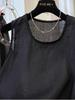 Lace Trim Ramie Cotton Round Neck Sleeveless Cardigan 