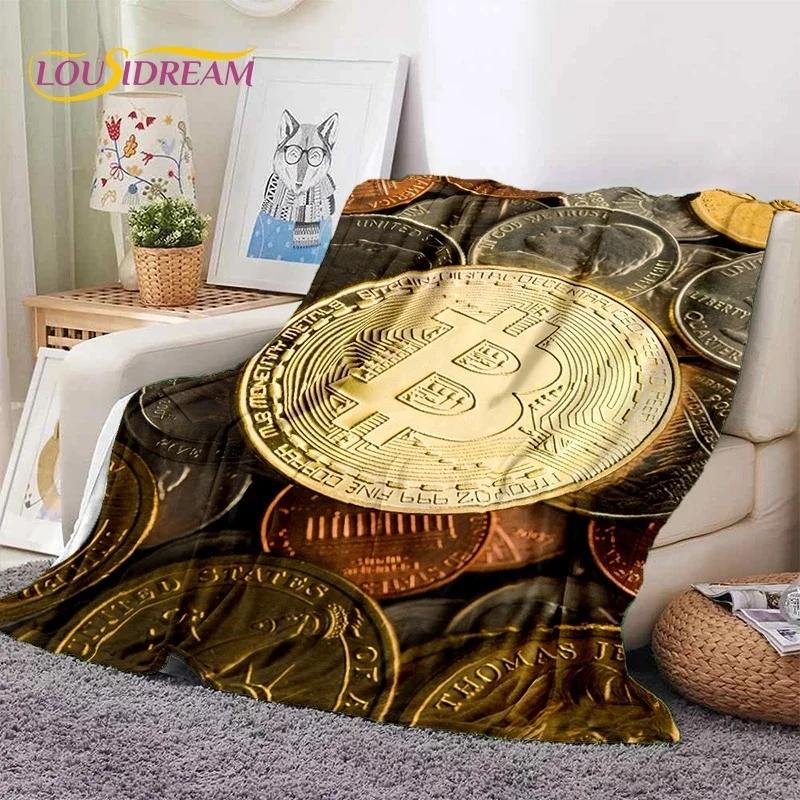 Bitcoin Virtual Currency NFT Soft Flannel Blanket for Beds Bedroom Sofa Picnic,Throw Blanket for Cover Outdoor Leisure Nap Gift
