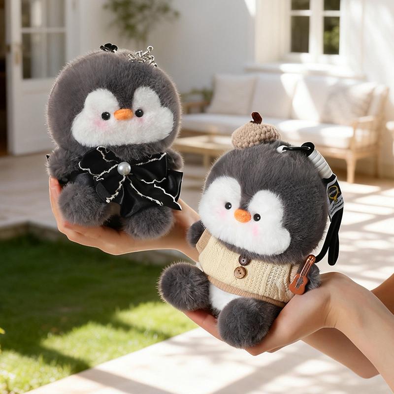 15Cm Cartoon Cute Penguin Plush Doll Dress Up Animated Character Bag Pendant Home Decoration Gift For Children