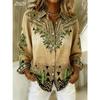 Women's Shirt Blouse Floral Graphic Geometric Bohemia Vintage Casual Long Sleeve Shirt Collar Regular Tops Fall Winter